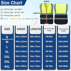 BeautyWill Custom Safety Vest Customized Logo Class 2 High Visibility Reflective Vest with Pockets Construction workwear