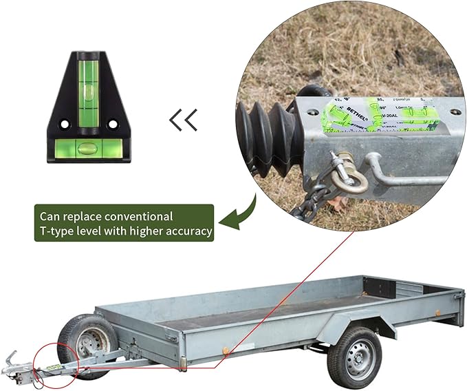 BETHEL Mini Bubble Level - 3-in-1 Multi-Angle (45°/90°/180°) Cross-Check Pocket Spirit Shatterproof Level for Picture Hanging, Wall Framing, Tile Layout & DIY Measuring Tools