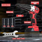 Cordless Rivet Gun Kit Compatible with Milwaukee 18V Brushless Electric Riveters Gun Tool with 3-Size Steel Rivets(1/8"-5/32"-3/16") LED Light & Nose Piece (Bare Only)