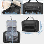 Hanging Toiletry Bag for Men, Tactical Dopp Kit Toiletry Travel Bag, Large Hygiene Organizer Shower Bag for Camping Outdoor, Black