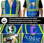 BeautyWill Custom Safety Vest Customized Logo Class 2 High Visibility Reflective Vest with Pockets Construction workwear