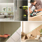 Laser Level 360 Self Leveling, 4 * 360° Green Cross Line Lazer Leveler Tool, Professional 4D Laser Level for Picture Hanging and Construction, Remote Control & 2 Batteries