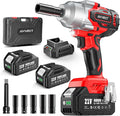 Avrhit Cordless Impact Wrench 1/2 Inch, 1300Nm / 960ft-lbs High Torque Impact Gun with 2x 4.0Ah Batteries, 5 Sockets Electric Impact Driver for Car/Truck RV/Mower