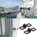uxcell 100Pcs U-Shaped Pipe Clamp, 3/16 Inch(4mm) 2 Hole U-Tube Strap Clamp Heavy Duty Connector Bracket for Conduit Cables Wire Cord, Black