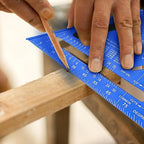 Beslands Aluminum 7-inch Rafter Square Carpenter Layout Tool Alloy Triangle Ruler Protractor Blue（Imperial）