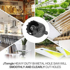 1-3/8 Inch Hole Saw with 9.1mm Triangle Shank Arbor, JTemgle Bi-Metal Hole Saw Heavy Duty Hole Cutting Tool for Cornhole Boards, Recessed Lights, Wood, Plastic, Drywall & Soft Metal
