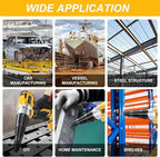 Cordless Rivet Gun for De-Walt 20V Battery, Electric Rivet Tool with LED Light, 3 Size for 1/8", 5/32", 3/16" Rivets–Brushless Blind Pop Rivet Gun Tool for Aluminum & Steel Rivets (Tool Only)