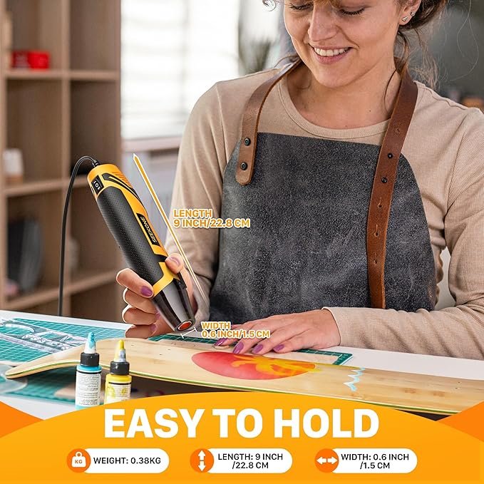 SEEKONE Mini Heat Gun, 350W 2-Temp Settings 500℉ & 842℉（260℃& 450℃） Fast Heat Hot Air Gun Tool with Reflector Nozzle and 4.9Ft Long Cable Overload Protection for Crafting, Vinyl Wrap and Shrink Tubing