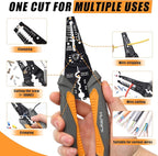 MulWark 3 in 1 Automatic Self Adjusting Wire Stripper/Cutter/Crimper, 8 Inch Multi Pliers For Electrical Wire Stripping, Cable Cutting, Crimping Tool from 8 AWG to 30 AWG