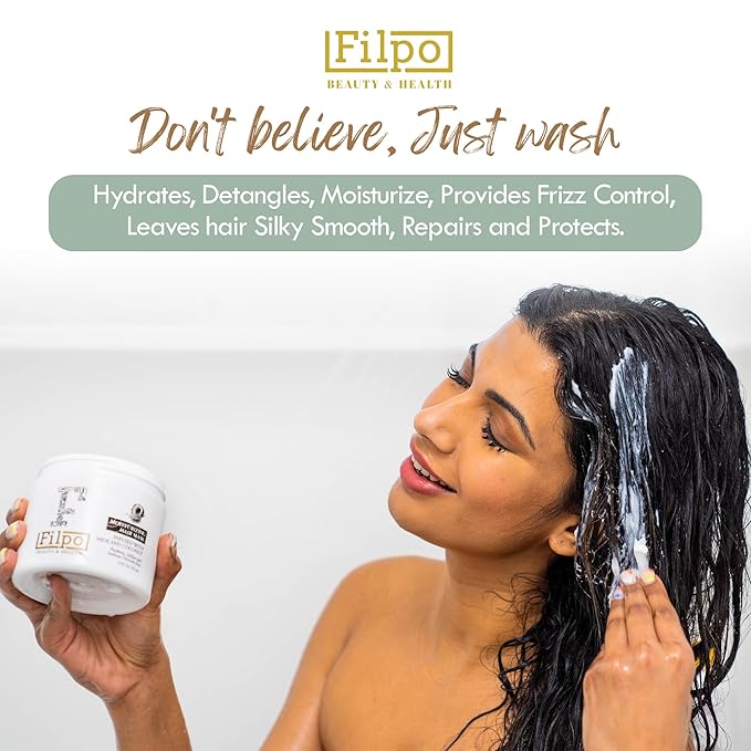 FILPO Coconut Milk Hair Mask - Deep Conditioning with Coconut Oil and Argan Oil for Dry, Damaged, Curly Hair Growth & Sulfate Free Hair Care-VeraVaultWomen