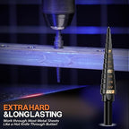 KSEIBI #3 HSS Step Drill Bit Set 1/4-3/4" with 3/8 Shank - Black Oxide Finish for Metal, Wood, Plastic Drilling - Durable, Precision Multi-Sized Bits with 3-Flat Shank 575045