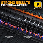 SOMELINE Non-Insulated Ferrule Crimping Tool Kit,Self-Adjusting Crimping Pliers for wire ferrules AWG 24-8,with 9 Sizes Non-Insulated Wire Ferrules,Square Crimping Pliers Crimp Connector Kit