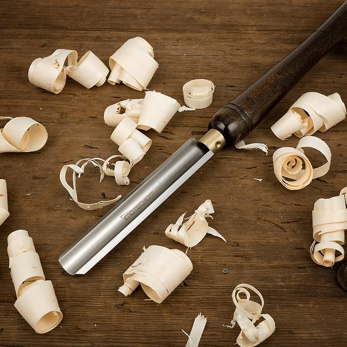 1-Inches HSS Roughing Gouge Lathe Chisel Wood Turning Tools with Round Plastic Box and Hanging Bag