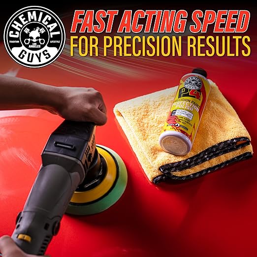 Chemical Guys C4 & P4 Clear Cut Correction Compound and Precision Paint Perfection Polish Combo, Paint Correction - Fixes Scratches, Swirls, Towel Marks, Etching, & More (2-16 fl oz)