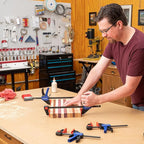 WORKPRO 6" Bar Clamps for Woodworking, One-Handed Clamp/Spreader, Light Duty Wood Clamps Set, Quick-Change F Clamps with 150LBS Load Limit, 4 Pack