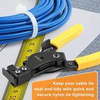 Zhushan Nylon Cable Tie Bundling Tool, 2-in-1 Zip Tie Plier and Cutter Tool with Adjustable Tension, Fastening and Cutting for 2.4-12mm Ties