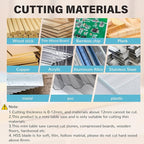 Mini Table Saw-96W Dual Motor 12MM Cut Depth, 0-90° Angle Adjustment 4 Blades Set & Compact for Wood Crafts, PCB, Acrylic DIY Hobby Saws