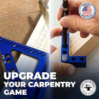 Woodworking Precision Bundle - Small Square Center Finder & Small Carpenters Square Work Tool - Accurate Line Transfers, Precision Marking, and Pocket-Sized Convenience - Made in USA