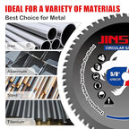 7-1/4" Circular Saw Blade, TCT Metal Cutting Saw Blades with 60T & 5/8" Arbor, Professional for Iron Steel Aluminum Stainless Steel Ferrous Metals