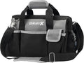 14-inch Tool Bag, Portable Tool Box Organizer Storage, Wide Mouth Tool Tote Bag with Large Zipper, 14-Pocket Adjustable Shoulder Strap and Ergonomic Handle (14" Standard Base)