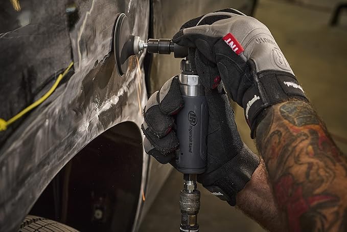 Ingersoll Rand 302B Angle Air Die Grinder, 20,000 rpm, 0.33 hp, 1/4" Collet, Rear Exhaust