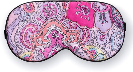 100% Pure Silk Eye Mask Sleep Eye Mask Eye Cover Eyeshade Sleeping Eye Mask Printed Colors (#12)-VeraVaultWomen