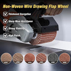 6 Pcs Non-Woven Wire Drawing Flap Wheel for Polishing Burnishing Wheels, 120x100mm 240/240SP/320/320SP/400/600 Grit for Stainless Steel, Copper and Surface Conditioning Wheel
