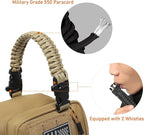 Tactical Toiletry Bag for Men Dry Wet Separate Dopp Kit Travel Hygiene Bag EDC Utility Tool Molle Pouch Mens Shaving Kit Travel shower Bags (Khaki)