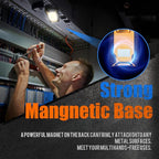 WARSUN 2PC LED Work Light Rechargeable, Magnetic COB Portable Worklights, 40w 1500 Lumens,Metal Hanging Hook 3 Lighting Modes, Job Site Lighting for Car Repairing,Camping,Hunting,Yellow Blue