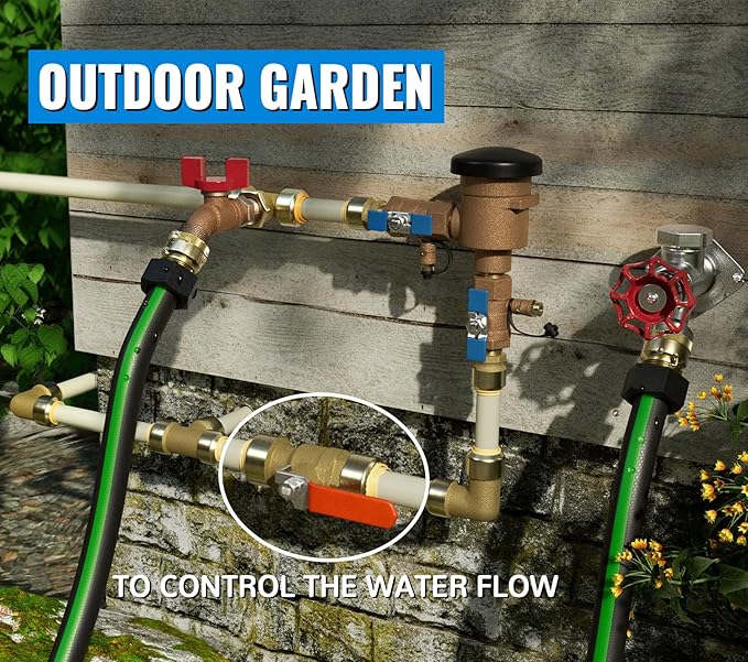 SUNGATOR 1 Inch Ball Valve, 1" Shut off Valve, No Lead Brass Push-to-Connect Plumbing Fittings, Full-Port Fit for PEX Pipe, Copper, CPVC, PE-RT, Pack of 2