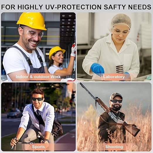 ANSI Z87.1 Safety Glasses Men Women 36 pack(18pack clear safety glasses+18pack safety sunglasses) Scratch & Impact Resistant eye protection glasses for Construction, Outdoor Sports & Work