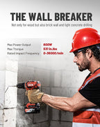 DCK 20V Brushless Hammer Drill, 531 in.lbs, 36000 BPM, 1/2" Keyless All-Metal Chuck, 4.0Ah Battery, 22+1+1 Clutch, Impact Drill Kit for Drilling Brick Wall, Metal, Wood, KDJZ05-13