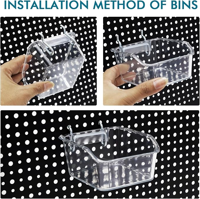 286PCS Pegboard Accessories Organizer Kit, Including pegboard Box Organizing Various Tools, 1/8 and 1/4 inch Pegboard Hooks Assortment for Hanging Storage,Garage Wall (286-Transparent Box)