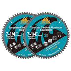 Metal Blade 7-1/4-Inch for Aluminum Non Ferrous 60 Tooth Tungsten Carbide Tipped Blade with 5/8-Inch Arbor Pack of 2