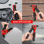 WETOLS Pop Rivet Gun Kit with 200 Blind Rivets, Upgraded Manual Single Hand Riveter with 4 Tool-Free Interchangeable Rivet Heads and 4 Drill Bits, Pop Rivet Tool Kit with Sturdy BMC Carrying Case