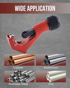 Tube Cutter 1/8" to 1-1/8", Quick Cut Pipe Cutter Tool for Stainless Steel, Aluminum, Brass Tubing