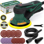 Pro-Grade Random Orbital Sander | 350W Brushless Powerhouse w/Dual 5" & 6" Pads | 4000-10K RPM Variable Speed | Dust-Free Woodworking Beast for Floors, Auto & DIY Projects