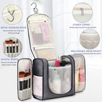 Hanging Toiletry Bag Extra Large Capacity | Premium Travel Organizer Bags For Men And Women | Durable Waterproof Nylon Bathroom, Shower, Makeup Bag For Toiletries, Cosmetics, Brushes