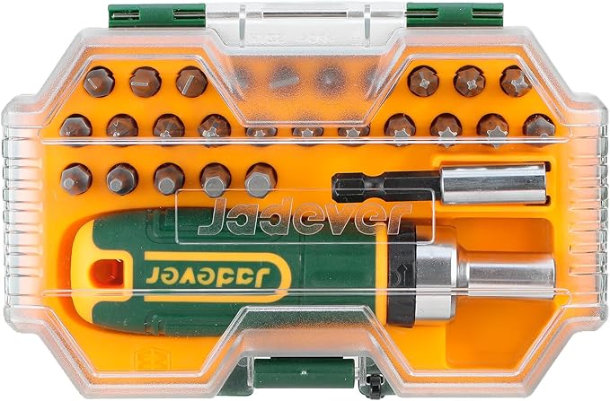 Multi-Bit Screwdriver, 28-Piece Ratcheting Screwdriver, Magnetic Bit Includes Slotted/Philips/Hex/Torx/Pozidriv