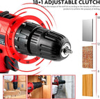 Tool Set with Drill, 108Pcs Cordless Drill Household Power Tools Set with 16.8V Lithium Driver Claw Hammer Wrenches Pliers DIY Accessories Tool Kit