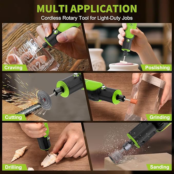 8V Cordless Rotary Tool Kit with 103pcs Accessories, USB-C Charging, 5-Speed 25000RPM mini cordless rotary tool， Power Rotary Tool for Engraving, Sanding, Drilling, Polishing, DIY Crafts