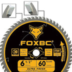 FOXBC 6-1/2 inch Circular Saw Blade Ultra Fine Finish 60-Tooth for Wood Cutting, Thin-Kerf with 5/8" Arbor