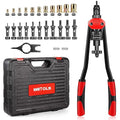 WETOLS 16" Rivet Nut Tool, Professional Rivet Nut Tool Kit with 11 Metric & Inch Mandrels M3 M4 M5 M6 M8 M10 M12, 10-24, 1/4-20, 5/16-18, 3/8-16, 110pcs Rivnuts and Blow Carry Case - WE-889