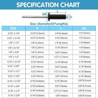 500pcs Black Rivets Pop Rivets Assortment Kit, 14 SAE Sizes Aluminum Rivets (3/32" 1/8" 5/32" 3/16"), Assorted Blind Rivets with Reinfored Divider & Labeled Case for Storage