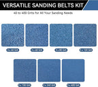 3x21 Inch Sanding Belts 21 Pcs 7 Grits Sizes (3 Each of 40/60/80/120/150/240/400 Grits) Heavy Duty Belt Sander Zirconia Belt Sander Paper for Wood, Metal, Stainless Steel, Cars, and Furniture