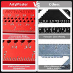 8 inch Carpenter Square, 1/16" Precision Hole Scribing Square Tools, 0-90° Aluminum Alloy Rafter Square, Woodworking Square & Carpenter Pencils 12 Refills