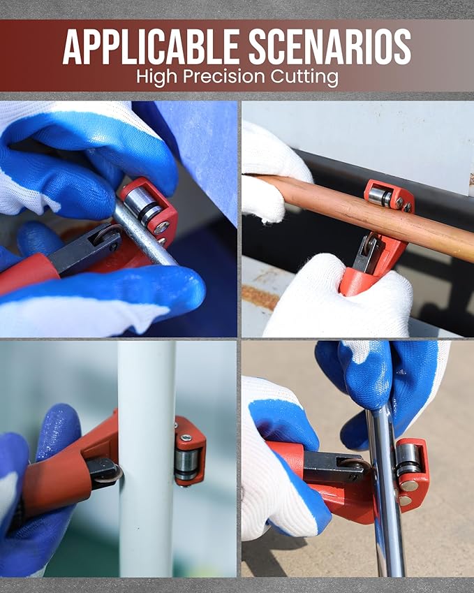 Tube Cutter 1/8" to 1-1/8", Quick Cut Pipe Cutter Tool for Stainless Steel, Aluminum, Brass Tubing