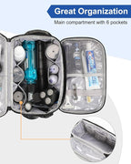 Relavel Toiletry Bag for Men, Hanging Toiletries Bag for Women Water Resistant Dopp Kit Shaving Bag, Travel Essentials Large Capacity Organizer Case for Toiletries Accessories, Black