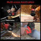 NAWIN 20V-cordless angle grinder 4-1/2'' cut off tool 2×4.0Ah Batteries & Charger,Max Brushless Motor 9000 RPM for Cutting, Grinding,Polishing（angle grinder variable speed）