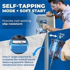 Dong Cheng 20V Brushless Impact Driver, 1,840in-lbs Cordless Impact Driver with 3200RPM, 4300IPM, 1/4" Hex, 4 Work Mode (Bare Tool)